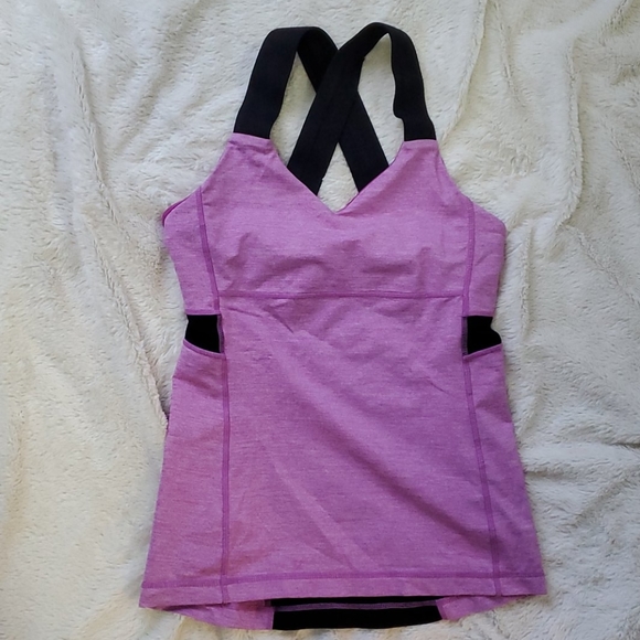lululemon athletica Tops - Lululemon Push Your Limits Racerback Tank 6 Built In Bra